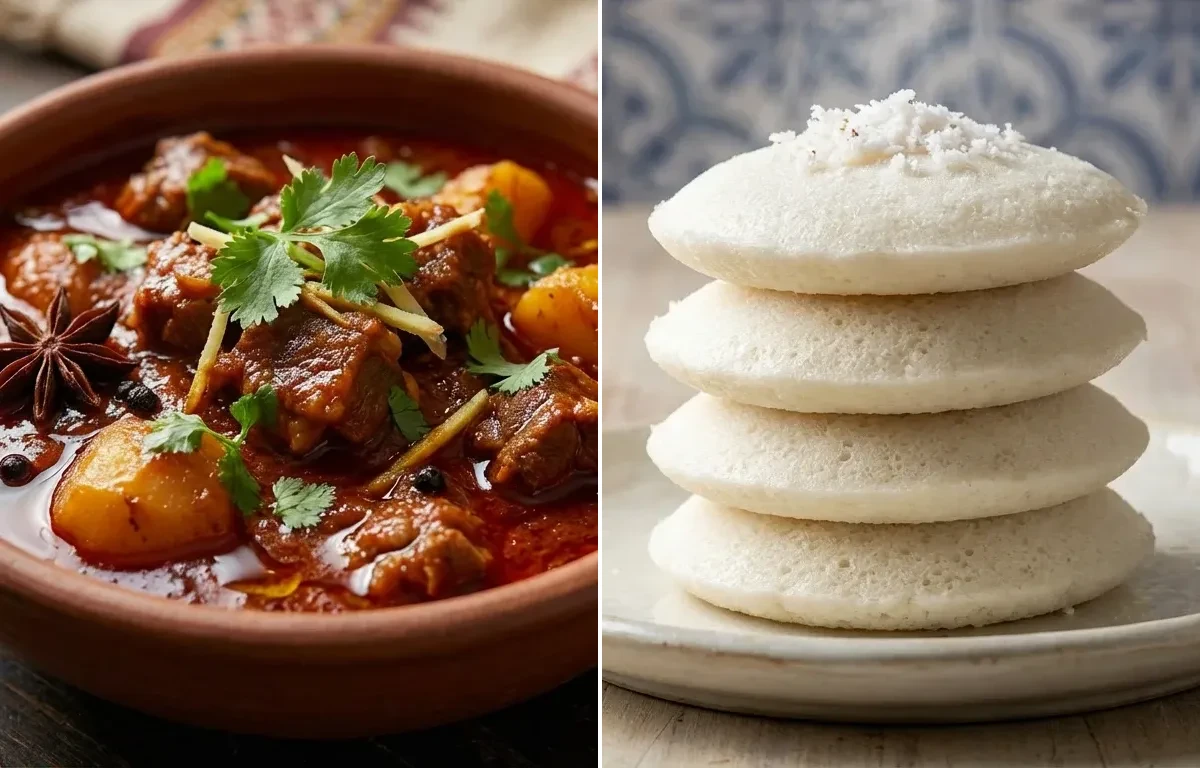 Mutton Vindaloo with Goan Sanna