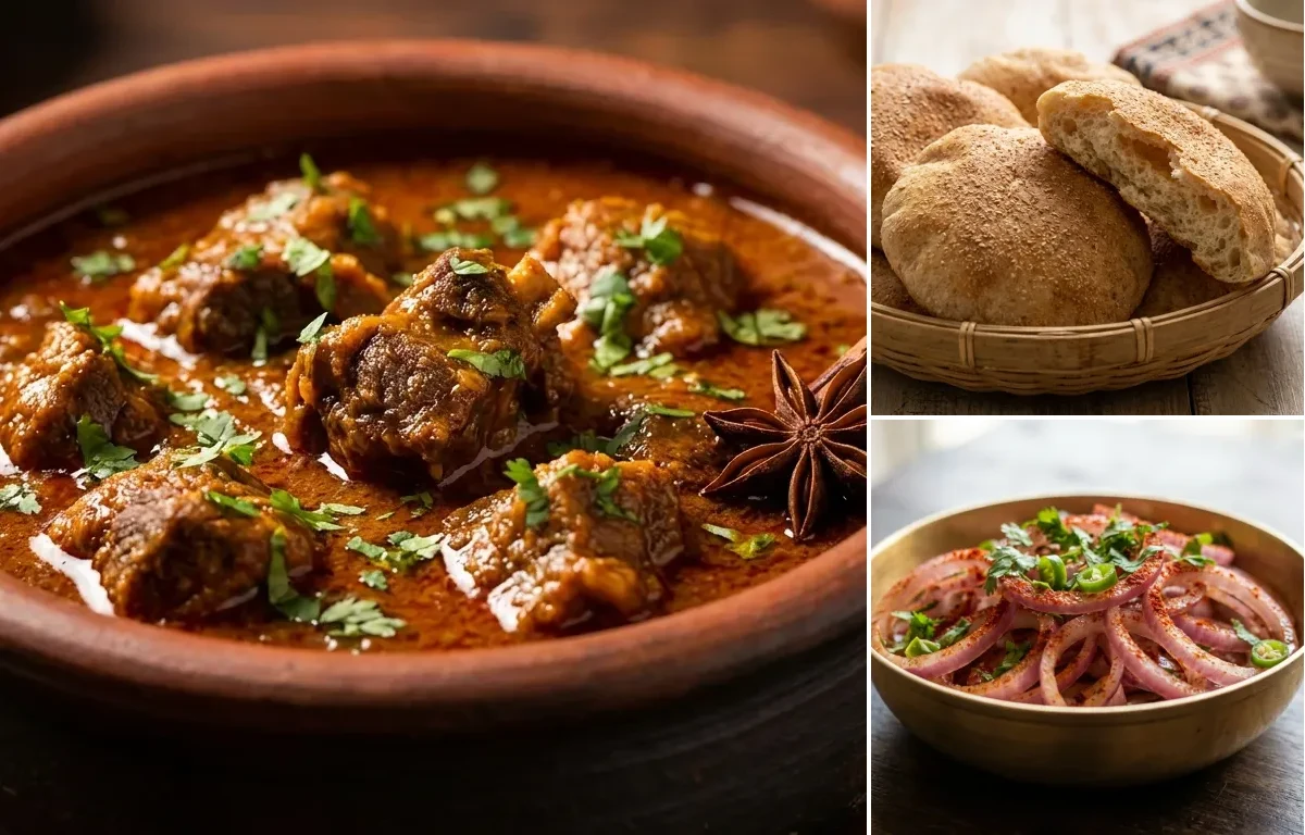 Mutton Xacuti with Goan Poee Bread and Onion Salad