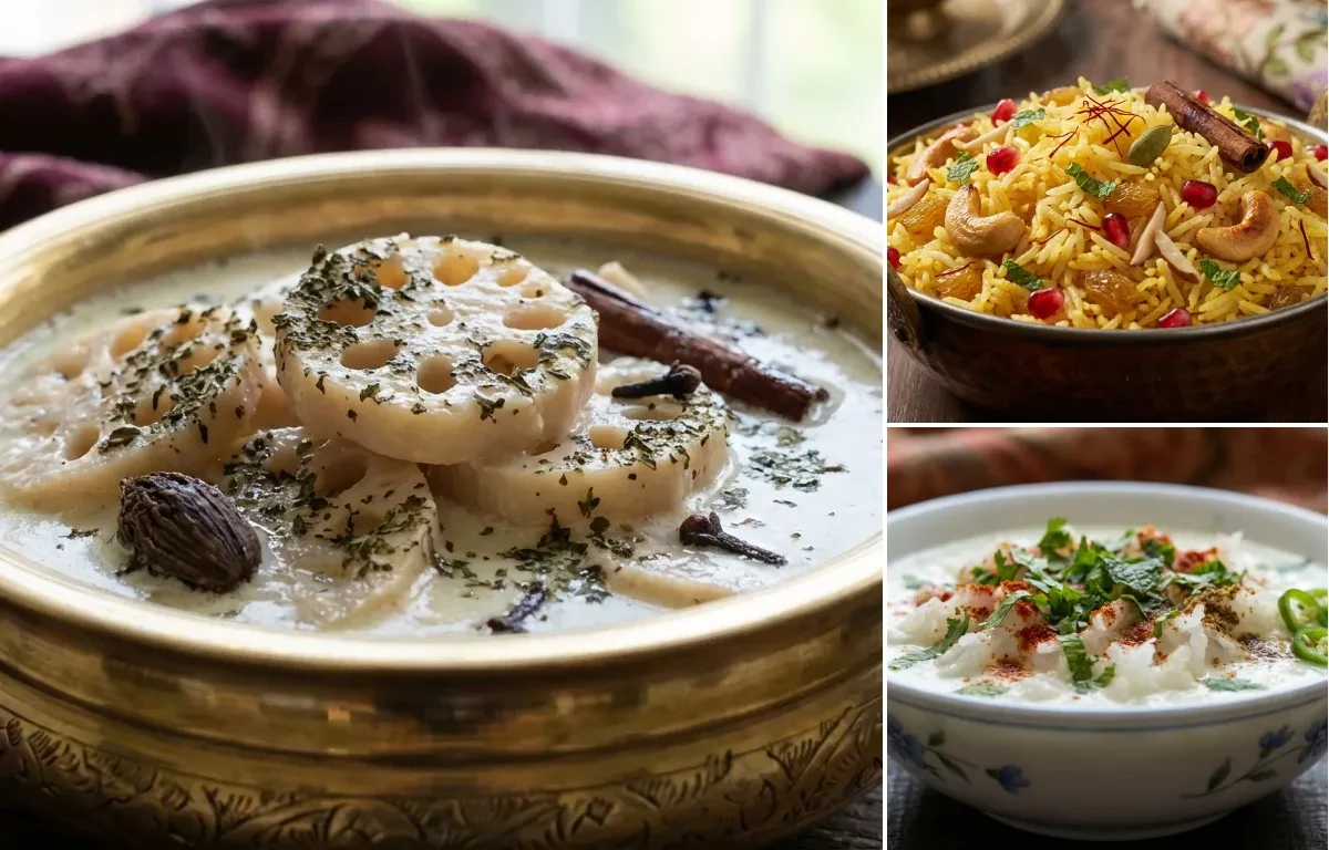 Nadir Yakhni with Kashmiri Pulao and Mujh Chetin