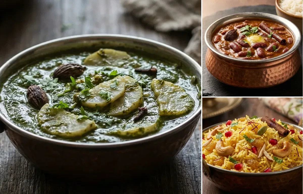 Nadru Palak with Kashmiri Rajma and Kashmiri Pulao