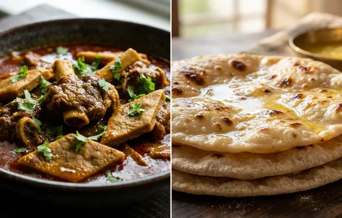 Nagpuri Mutton Curry with Patodi Rassa with Chapati