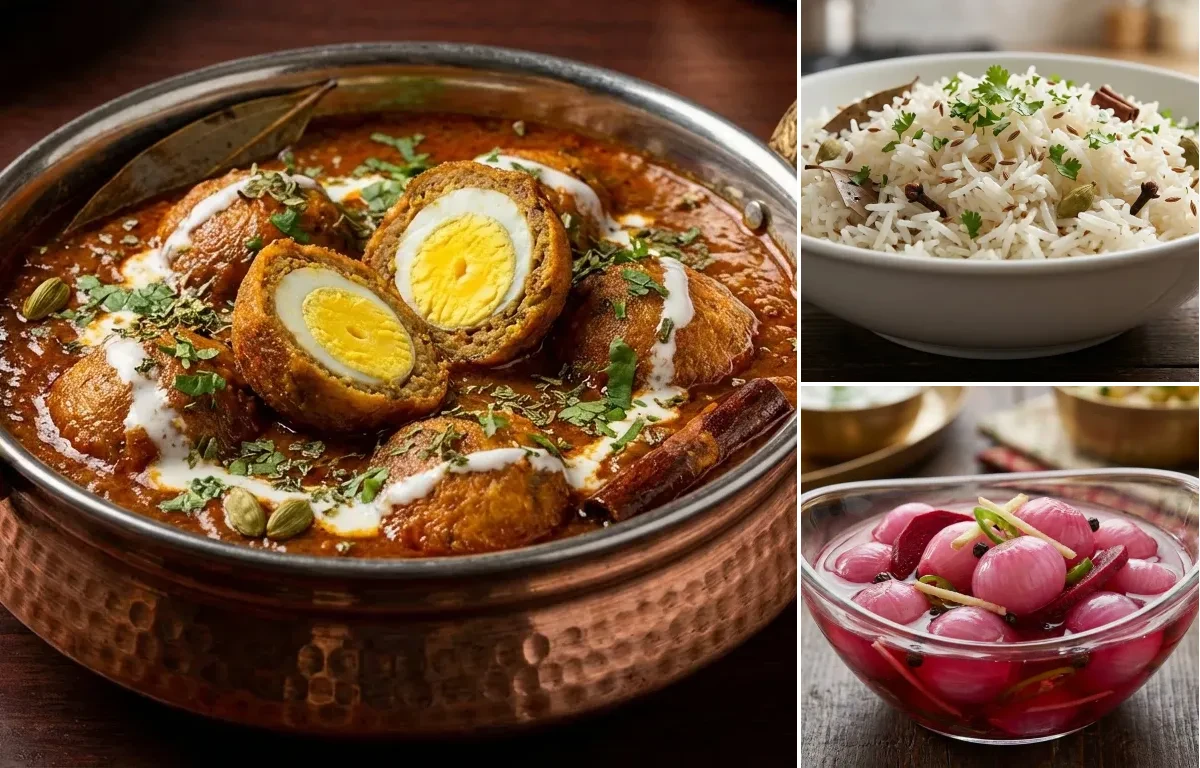 Nargisi Kofta Curry with Sirke Wale Pyaaz