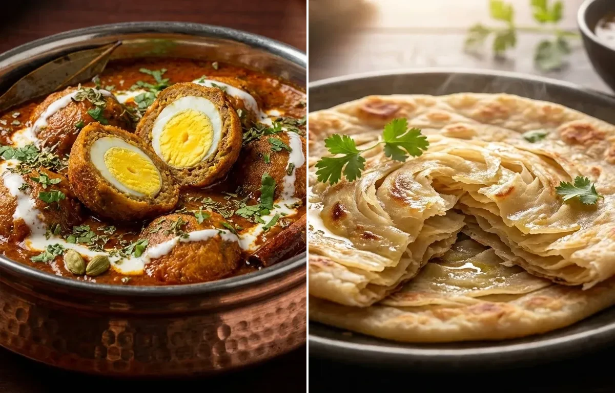 Nargisi Kofta Curry with Ulte Tawa Paratha