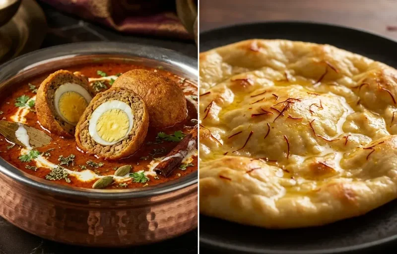 Nargisi Kofta with Saffron Sheermal
