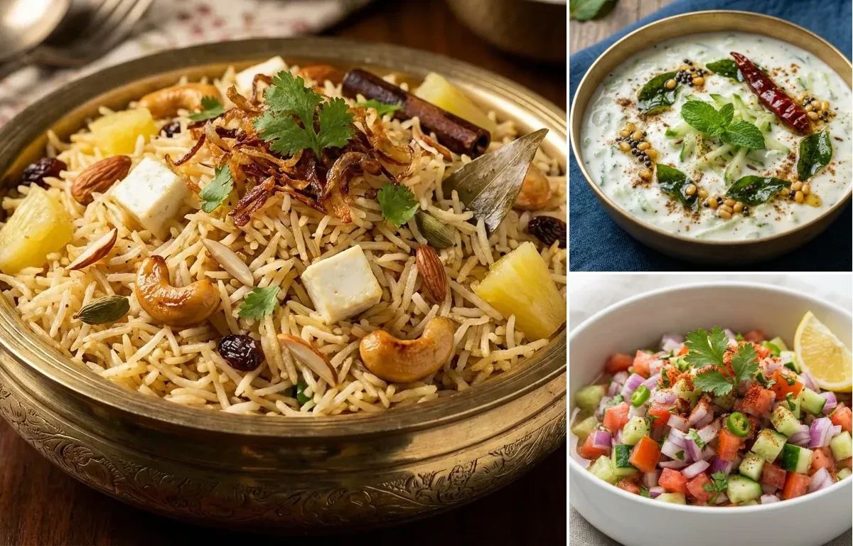 Navratan Pulao with Raita