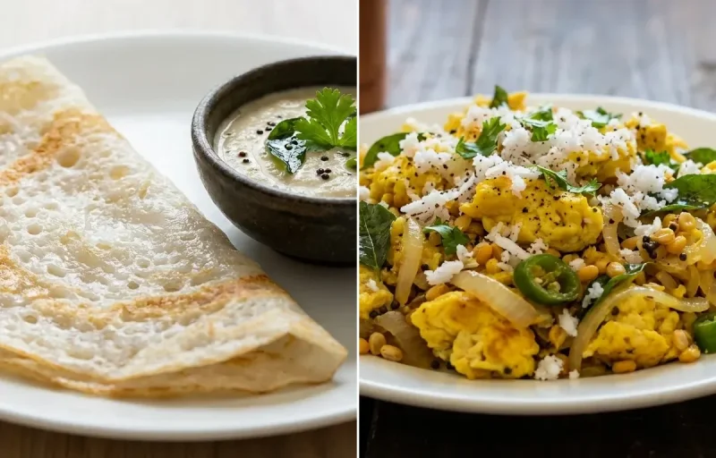 Neer Dosa with Coconut Scrambled Eggs