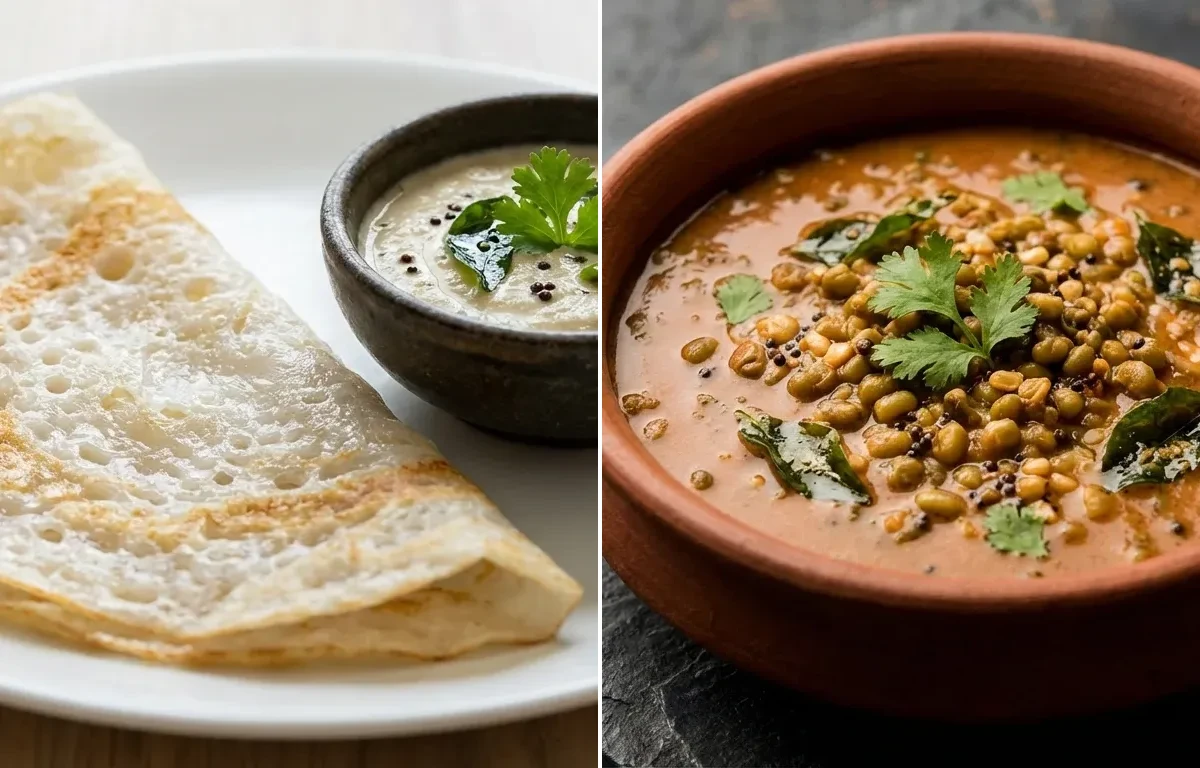 Neer Dosa with Hesarukalu Gassi