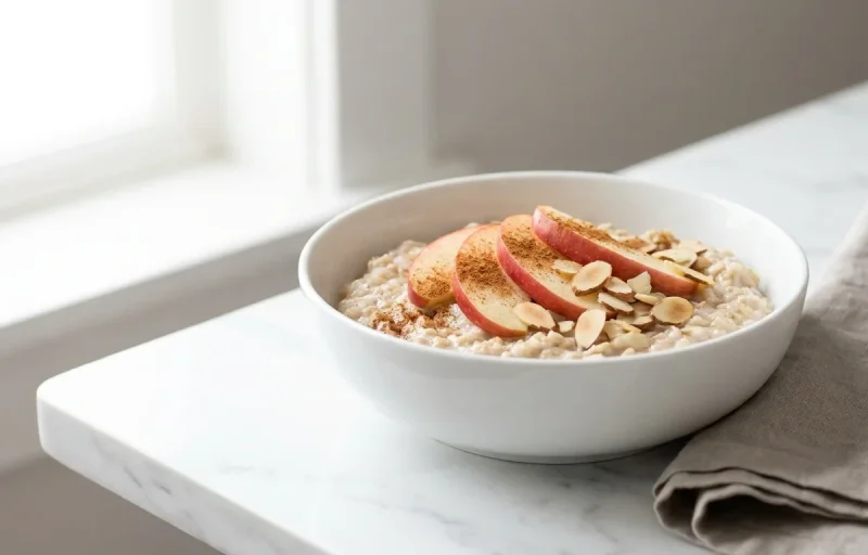 Oatmeal with Apple Almonds and Cinnamon
