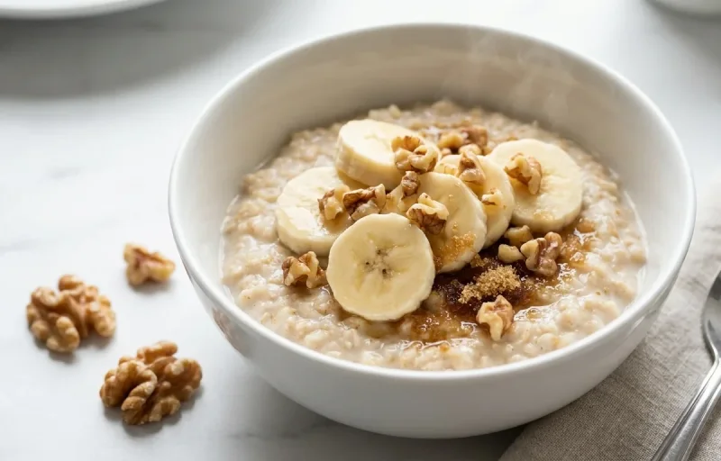 Oatmeal with Banana and Walnuts