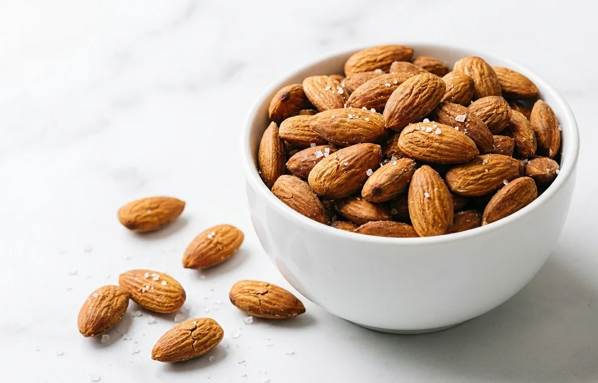 Oatmeal with Roasted Almonds and Unsweetened Almond Milk