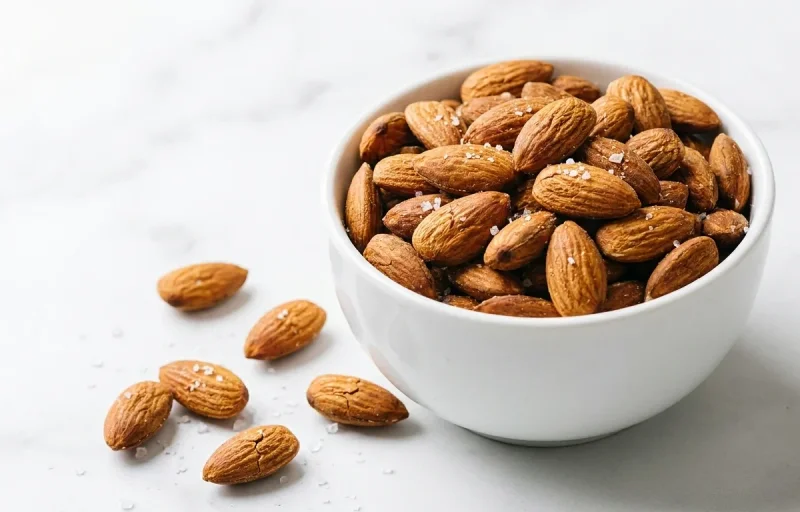Oatmeal with Roasted Almonds and Unsweetened Almond Milk