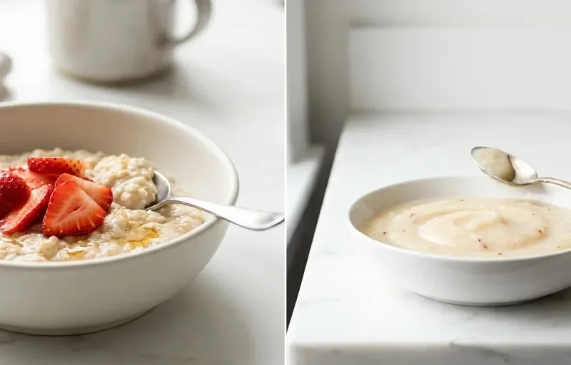 Oatmeal with Strawberries Cinnamon and Honey
