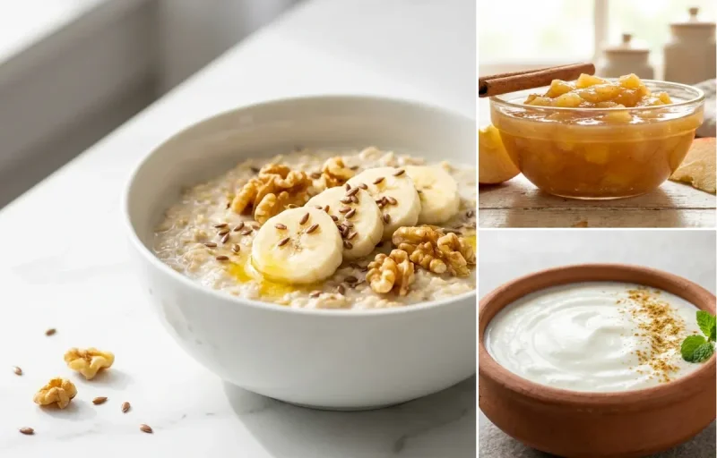 Oats with Milk with Apple Sauce