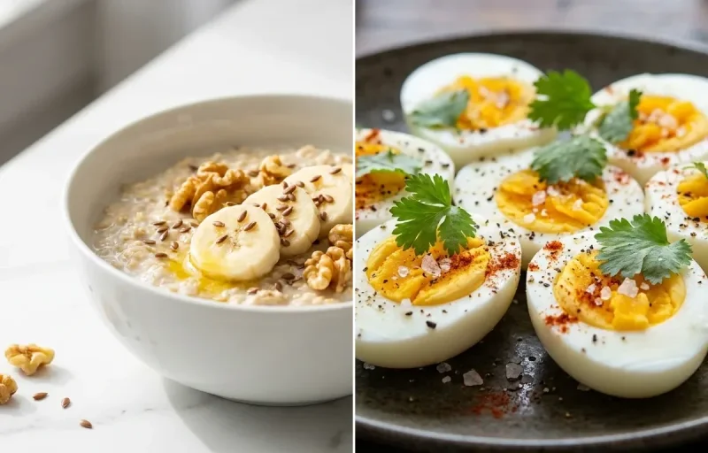 Oats with Milk with Boiled Egg