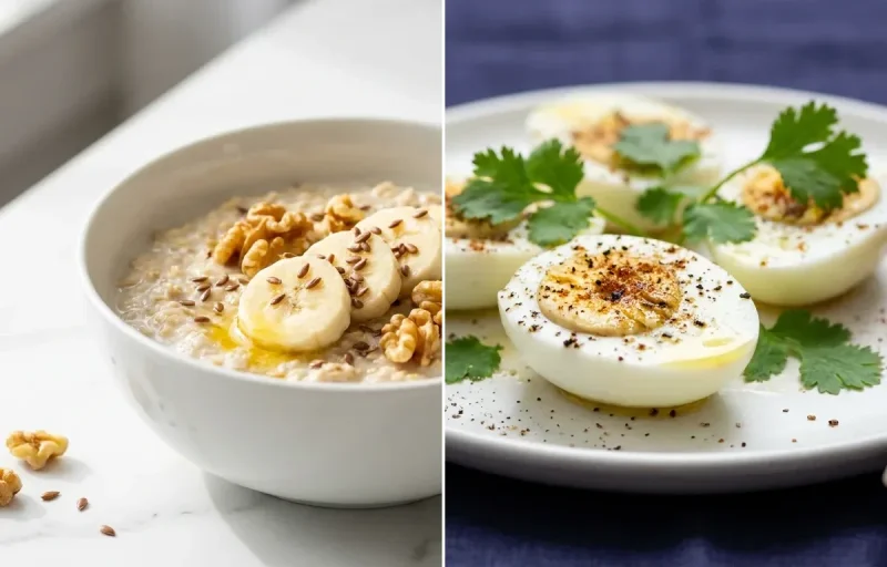 Oats with Milk with Boiled Egg Whites with Black Coffee (1