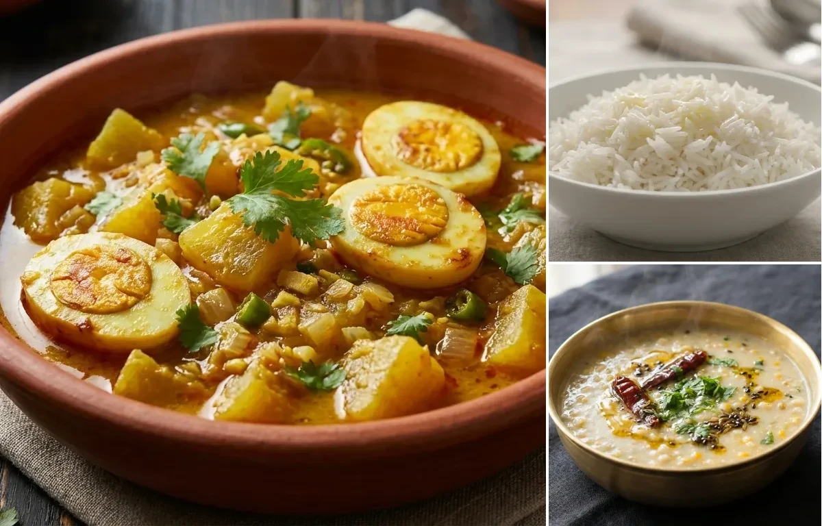 Omita aru Koni Anja with Steamed Basmati Rice and Mati Dail