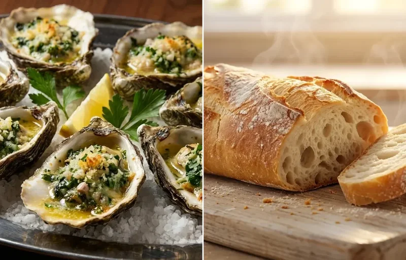 Oysters Rockefeller with French Bread