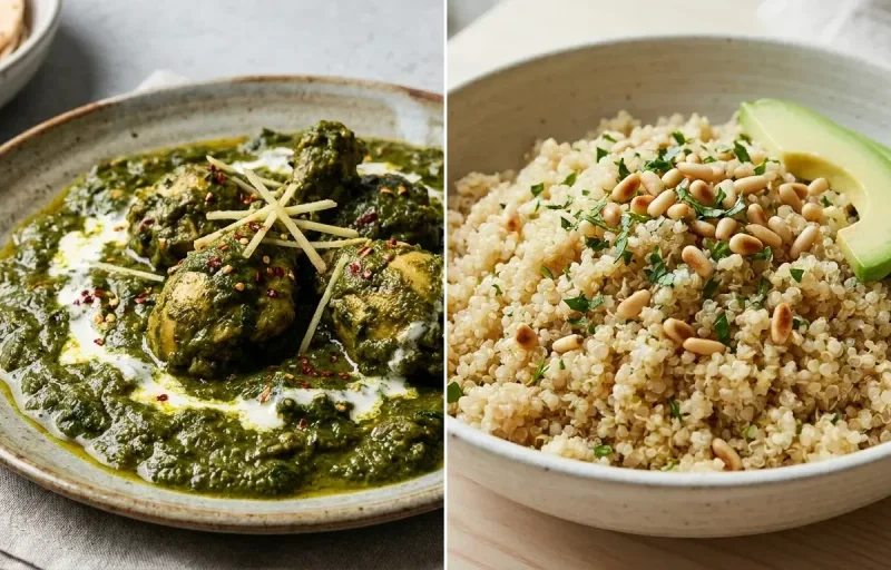 Palak Chicken with Steamed Quinoa