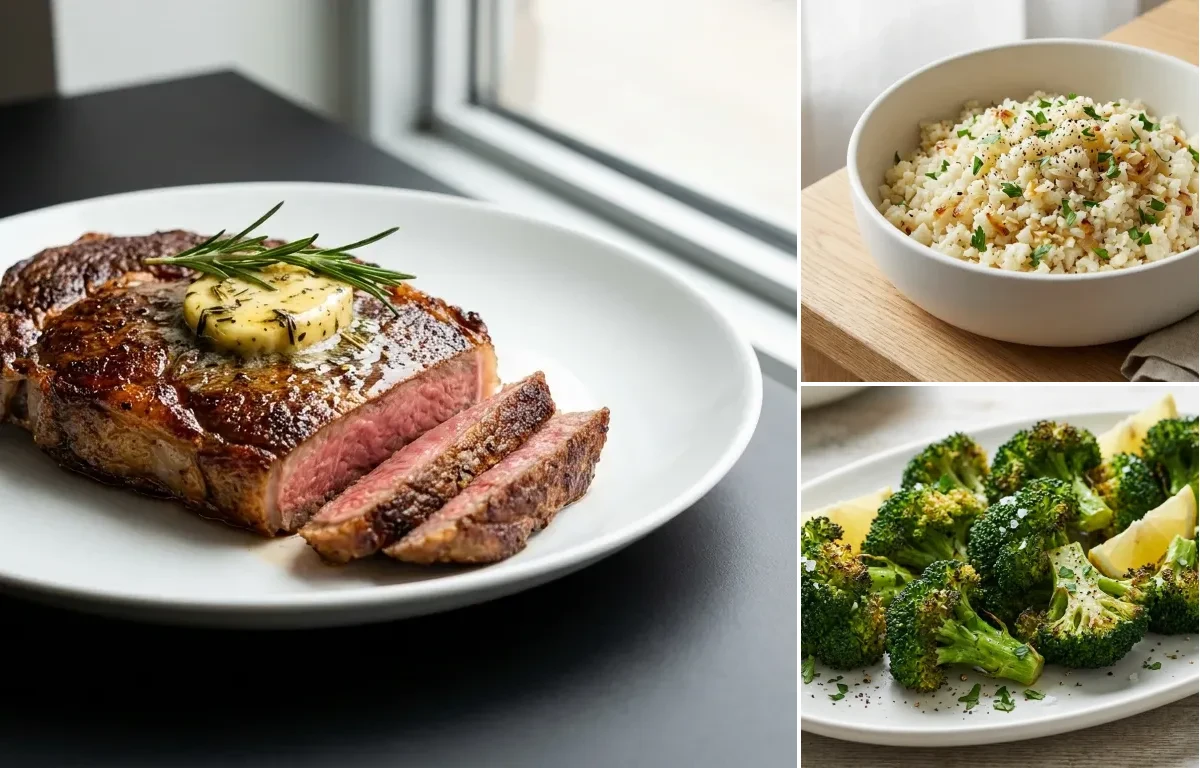 Pan Seared Sirloin Steak with Herb Butter