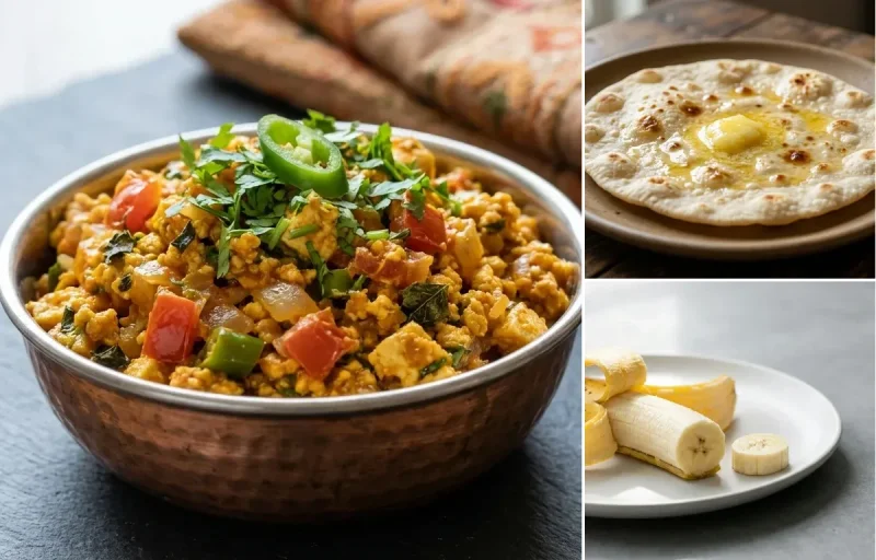 Paneer Bhurji with Jowar Roti with Banana
