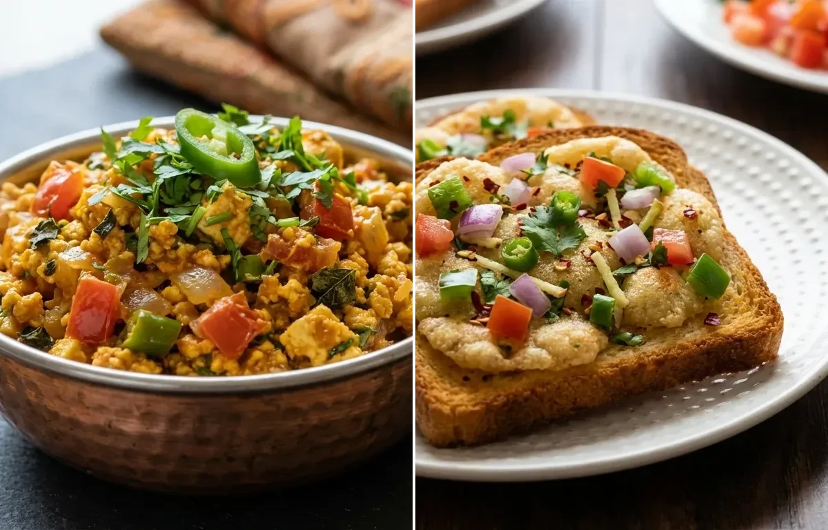 Paneer Bhurji with Suji Toast