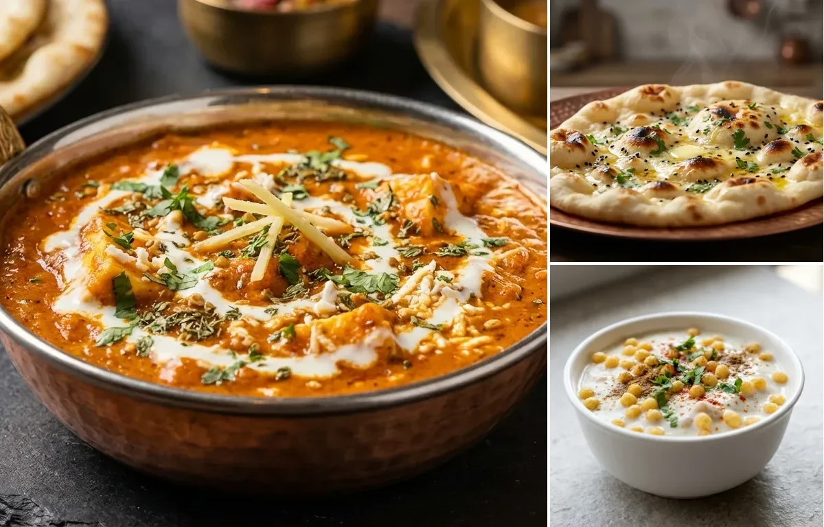 Paneer Lababdar with Butter Naan and Boondi Raita