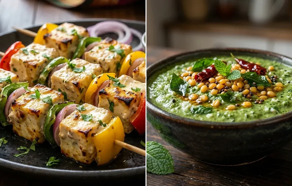 Paneer Malai Tikka with Pudhina Chutney