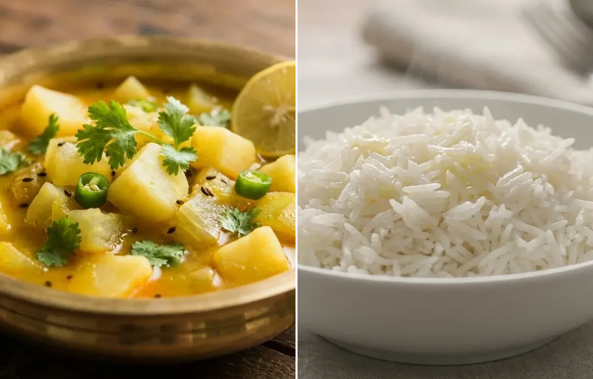 Pani Tenga Vegetable with Steamed Basmati Rice