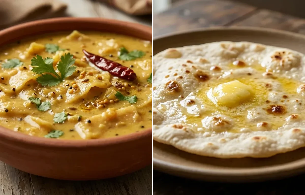 Papad Methi ki Sabzi with Jowar Roti
