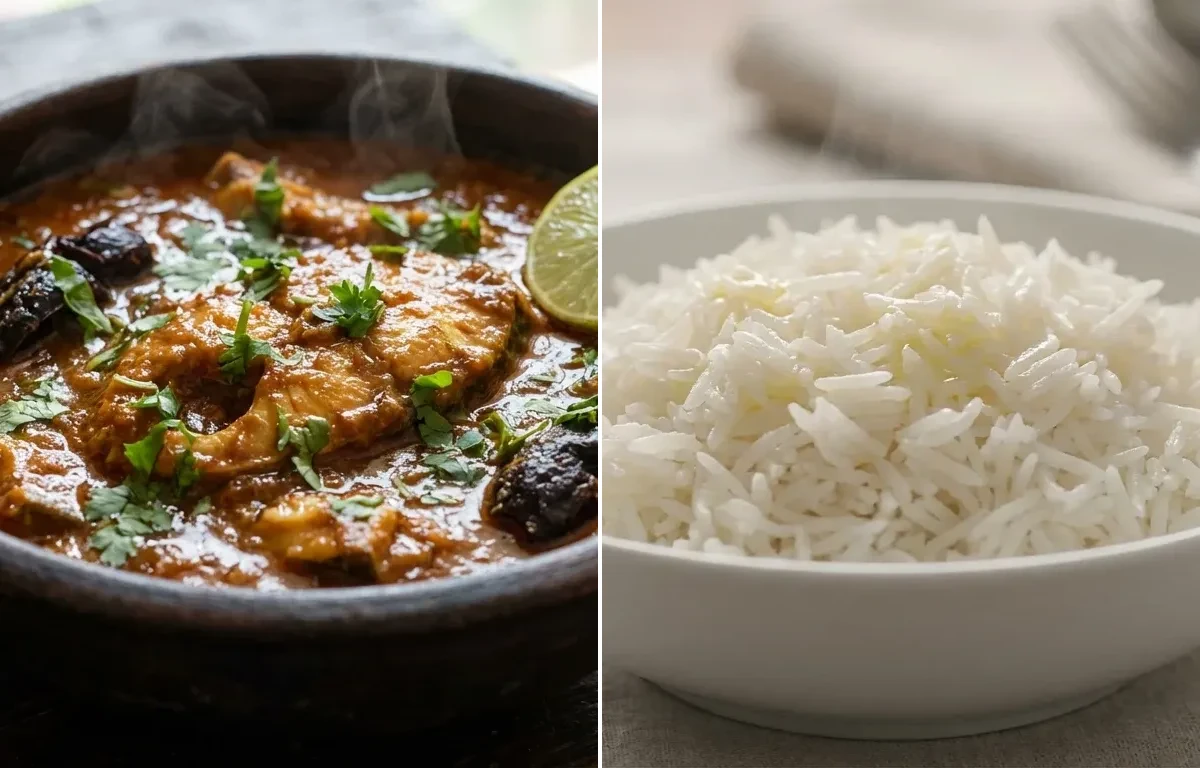 Paplet che Kalvan with Steamed Basmati Rice