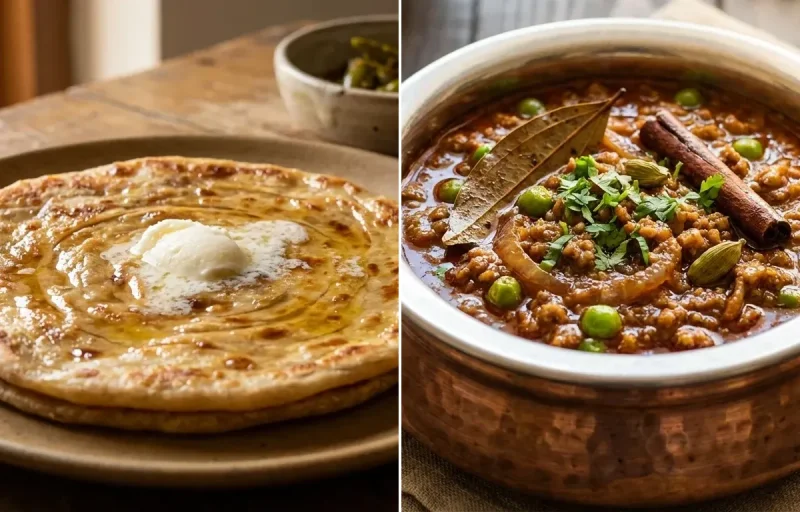 Paratha with Mutton Keema Masala