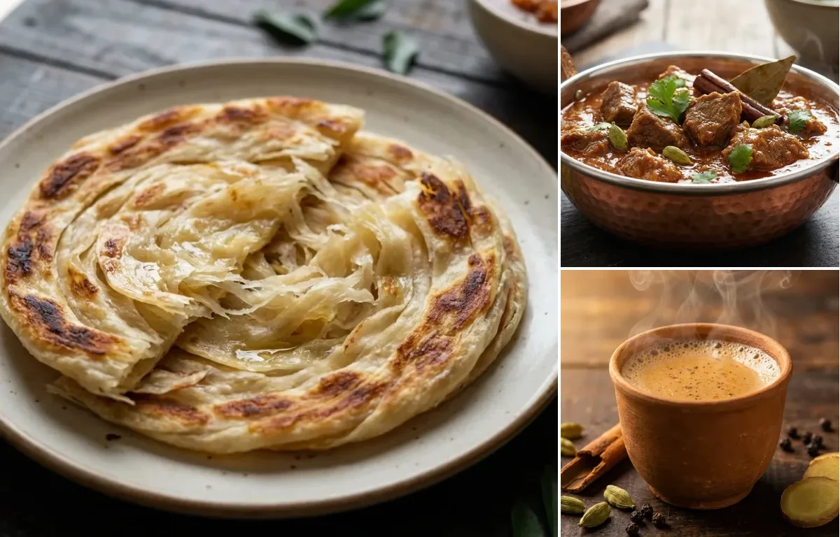 Parotta with Beef Curry