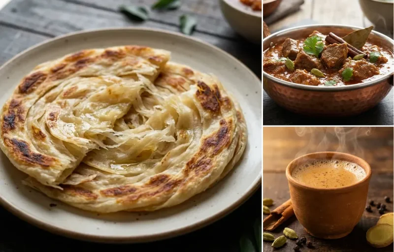 Parotta with Beef Curry