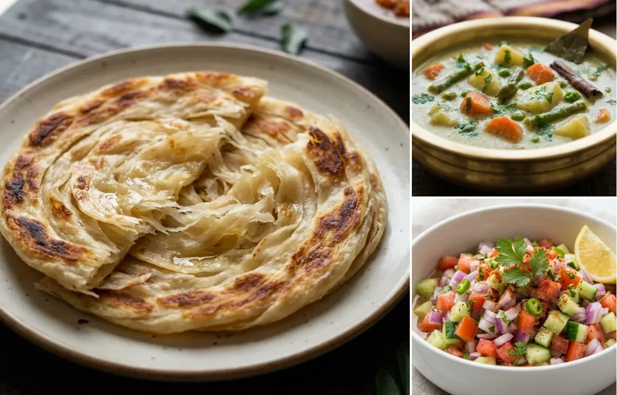 Parotta with Vegetable Kurma