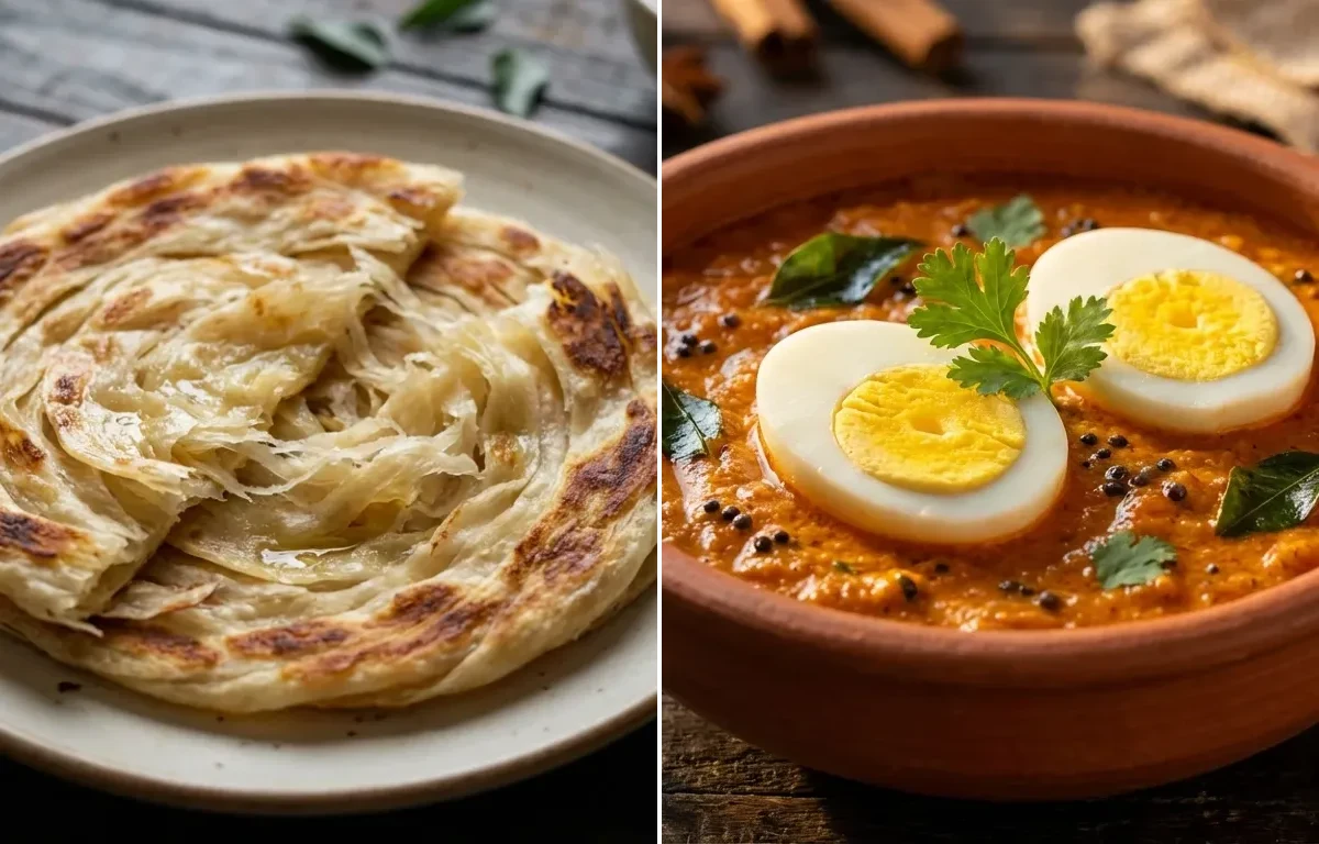 Parotta with Muttai Ghasi
