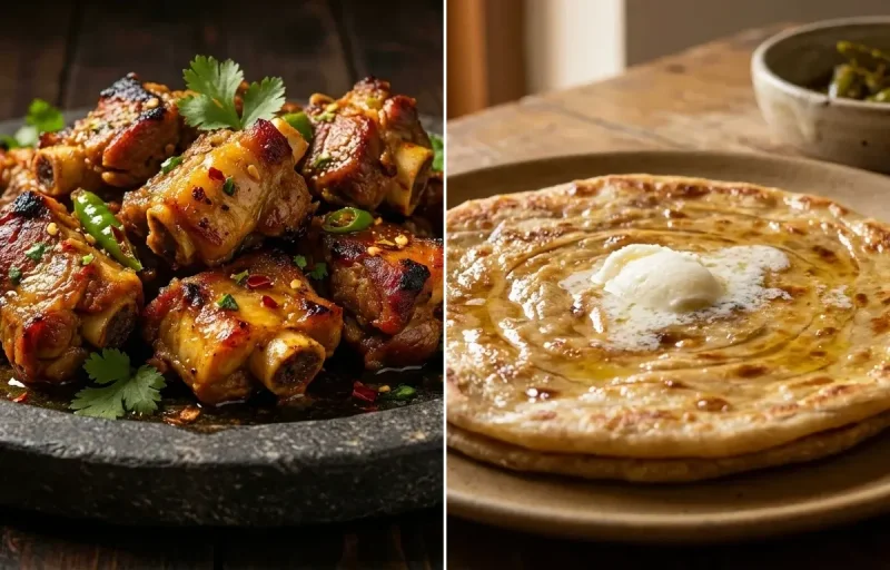 Pathar ka Gosht with Paratha