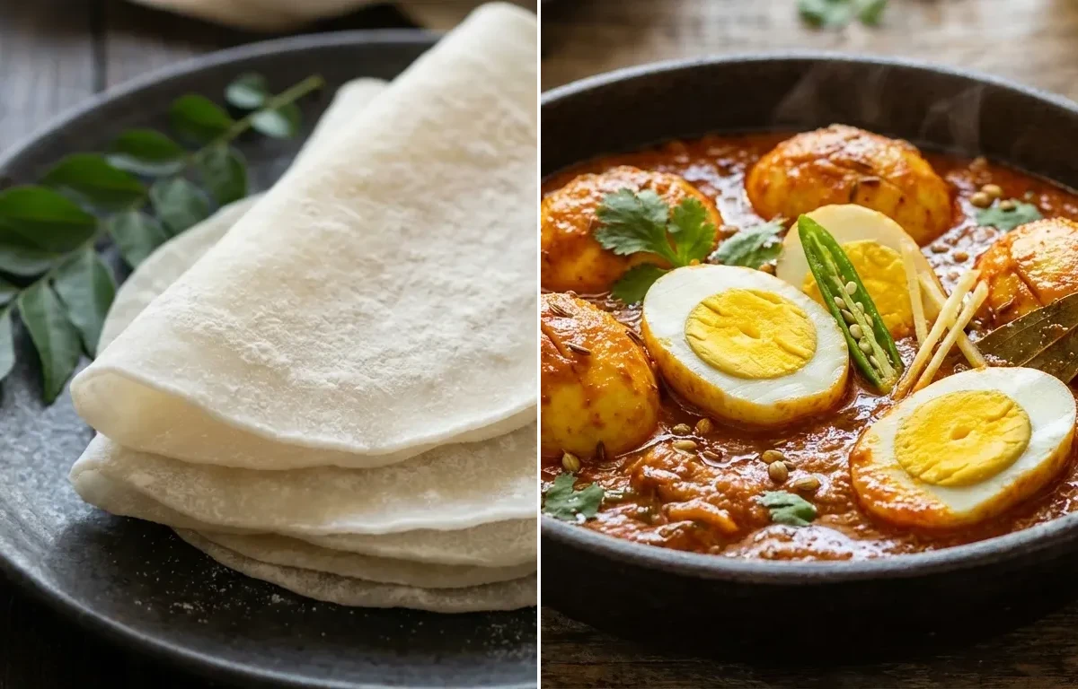 Pathiri with Egg Masala Curry
