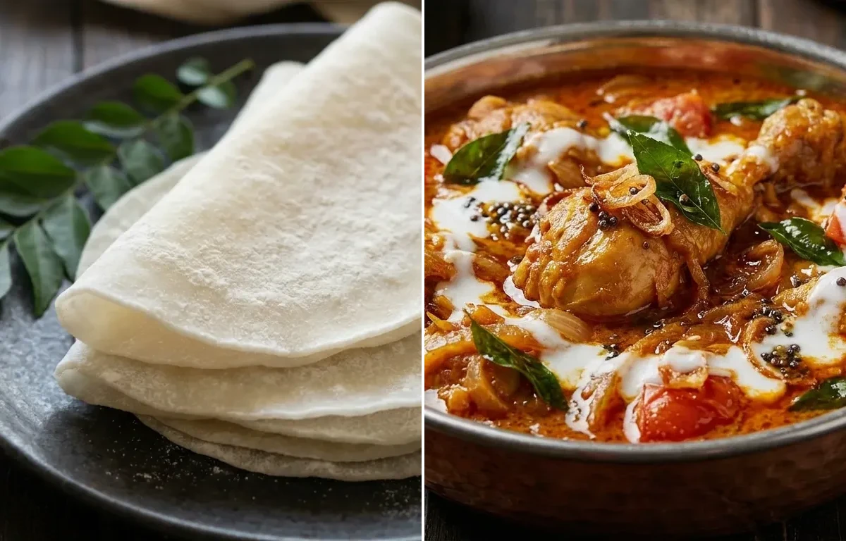 Pathiri with Kozhi Curry