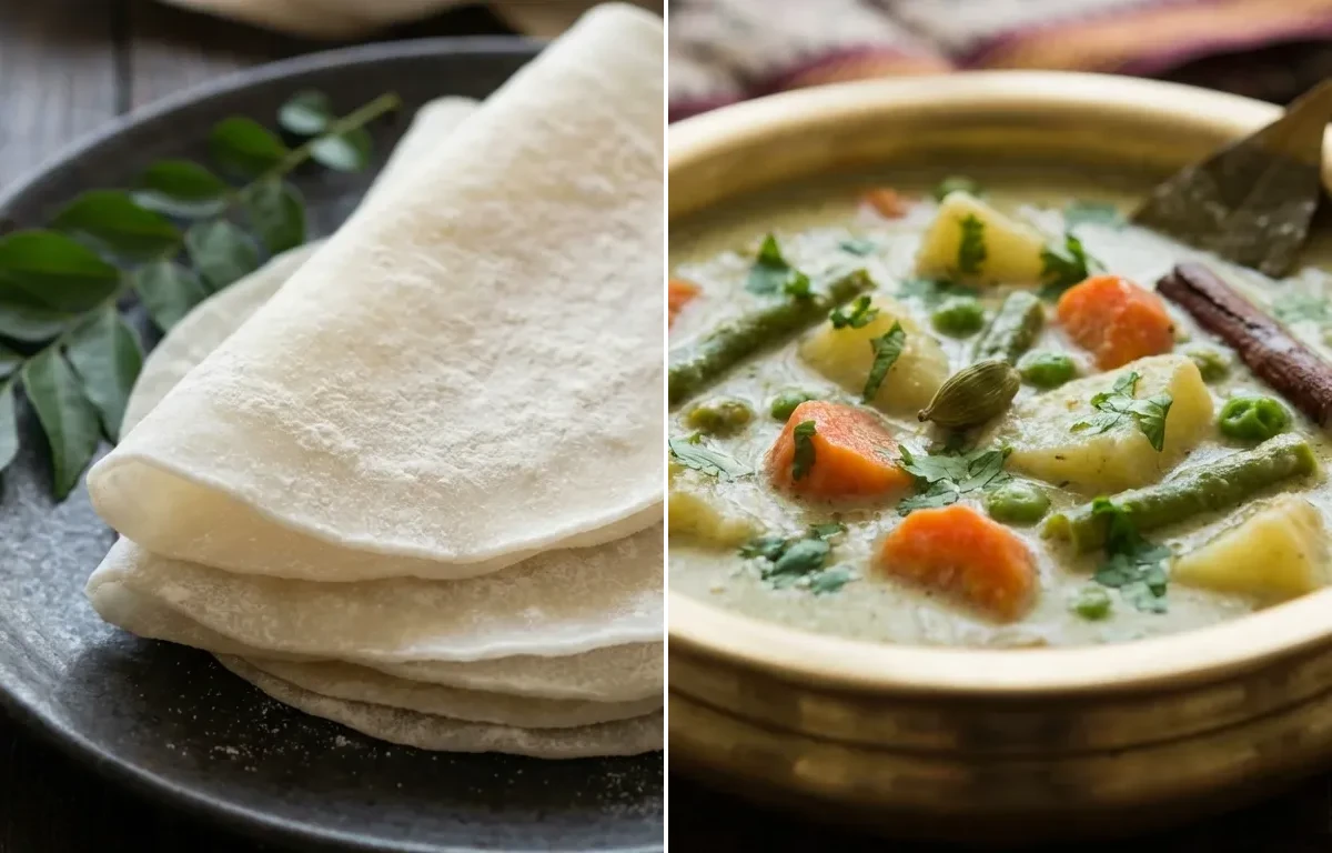 Pathiri with Vegetable Kurma