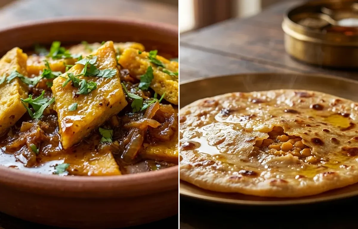 Patodi Rassa Bhaji with Puran Poli
