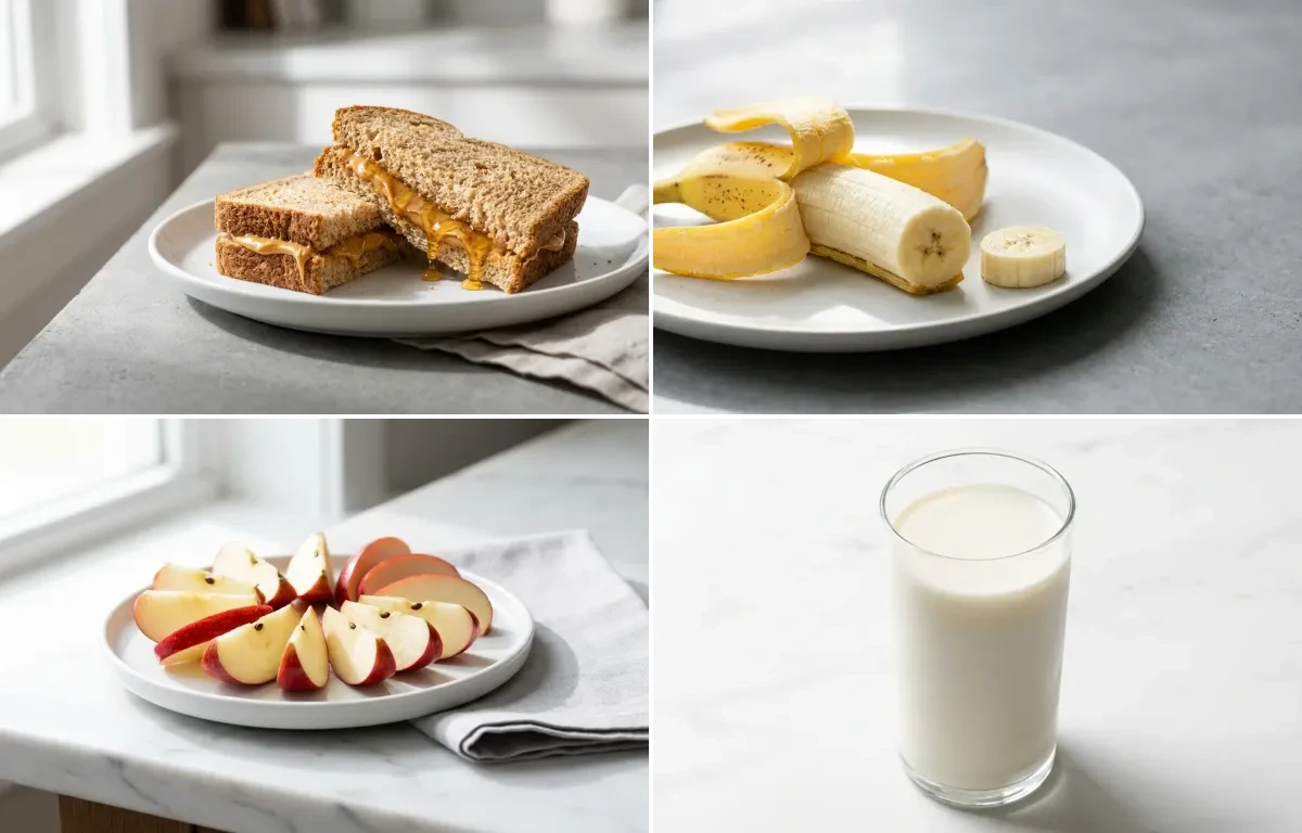 Peanut Butter Sandwiches on Whole Wheat Bread
