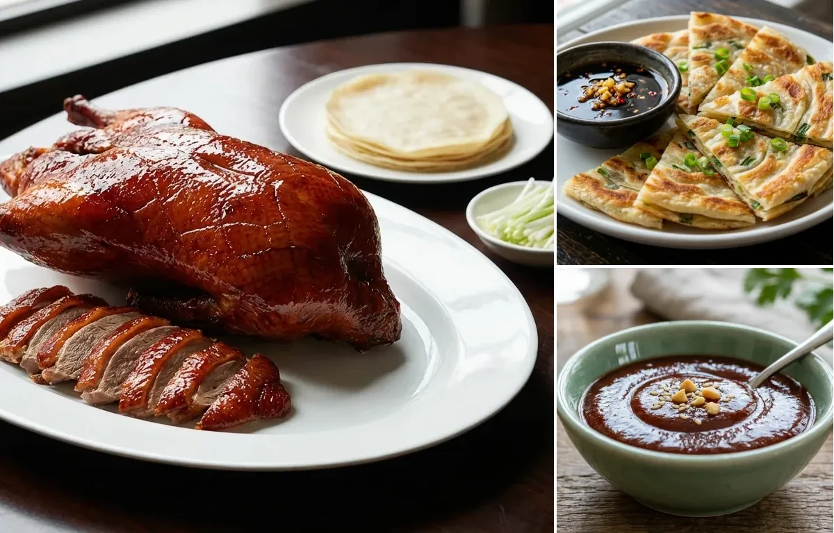 Peking Duck with Scallion Pancakes and Hoisin Sauce