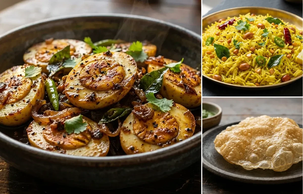 Pepper Egg Fry with Lemon Rice and Appalam