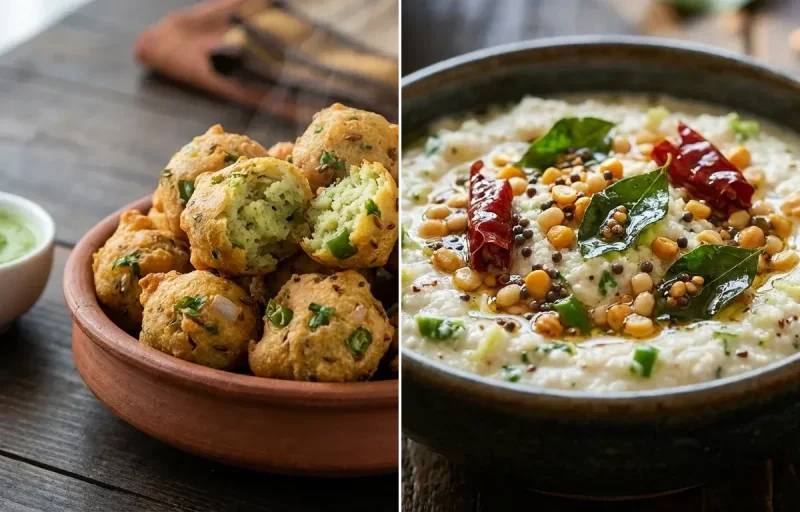 Pesara Punukulu with Kobbari Pachadi