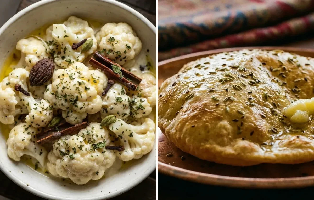 Phool Gobi Yakhni with Kashmiri Roti