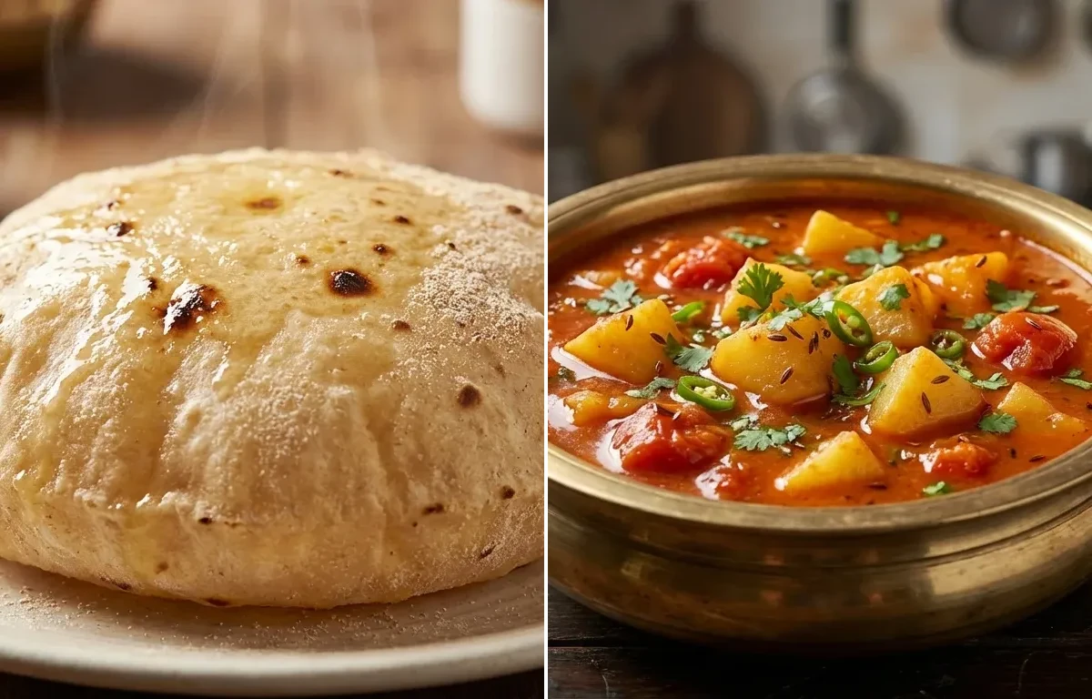 Phulka with Aloo Tamatar Salan