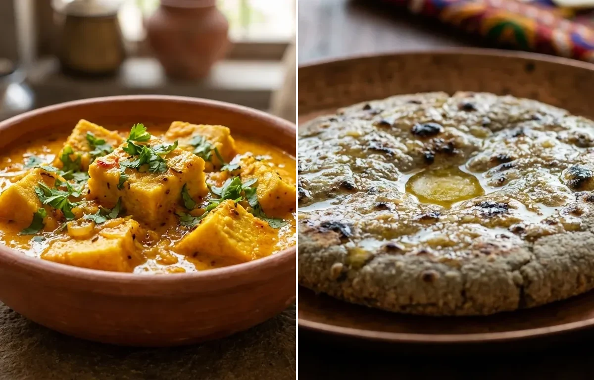 Pittod ki Sabzi with Bajra Roti