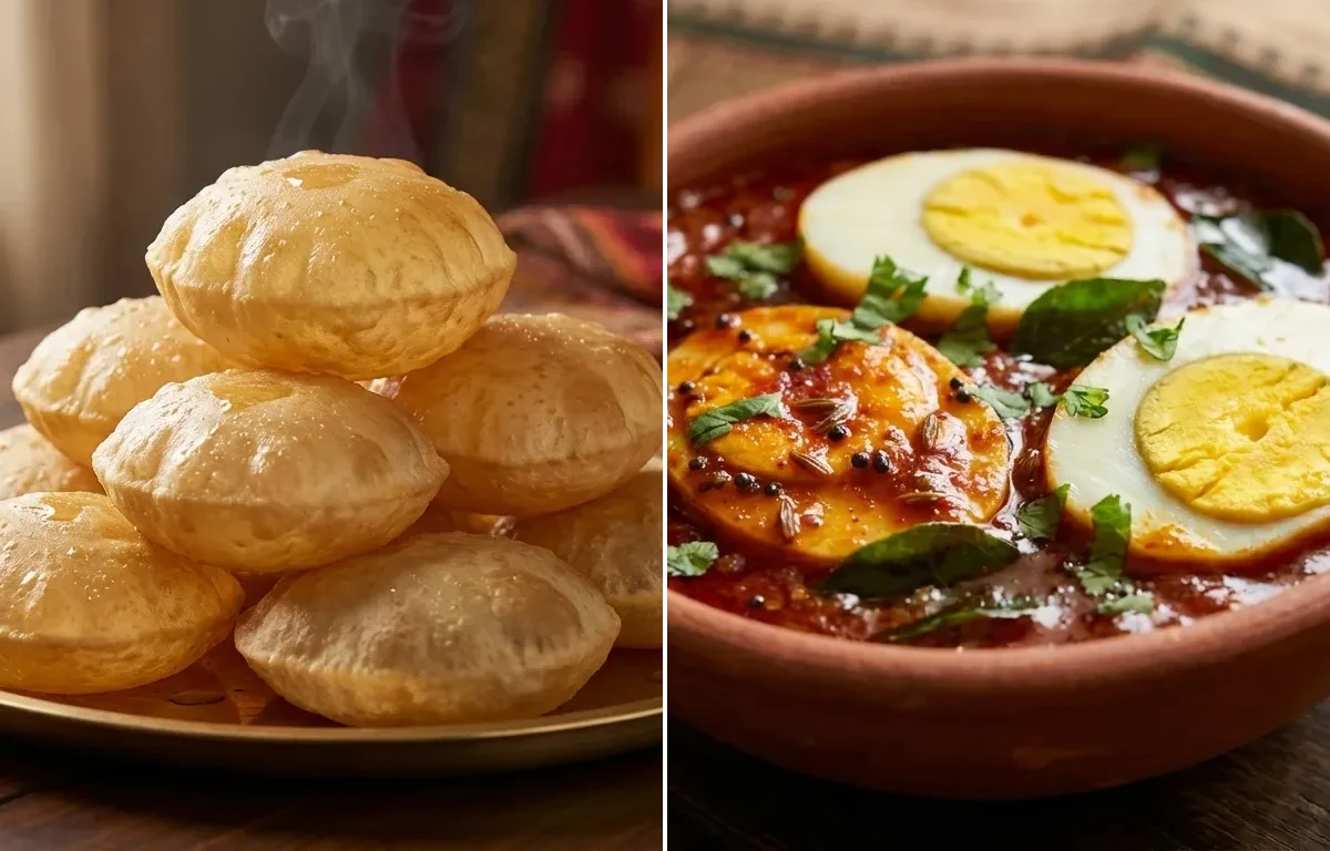 Poori with Muttai Masala