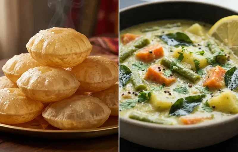 Poori with Vegetable Saagu