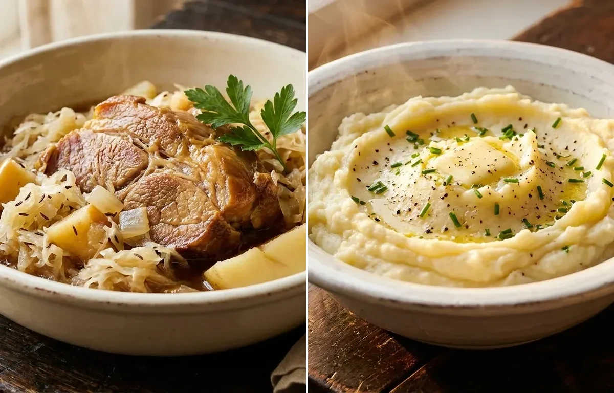 Pork and Sauerkraut with Mashed Potatoes